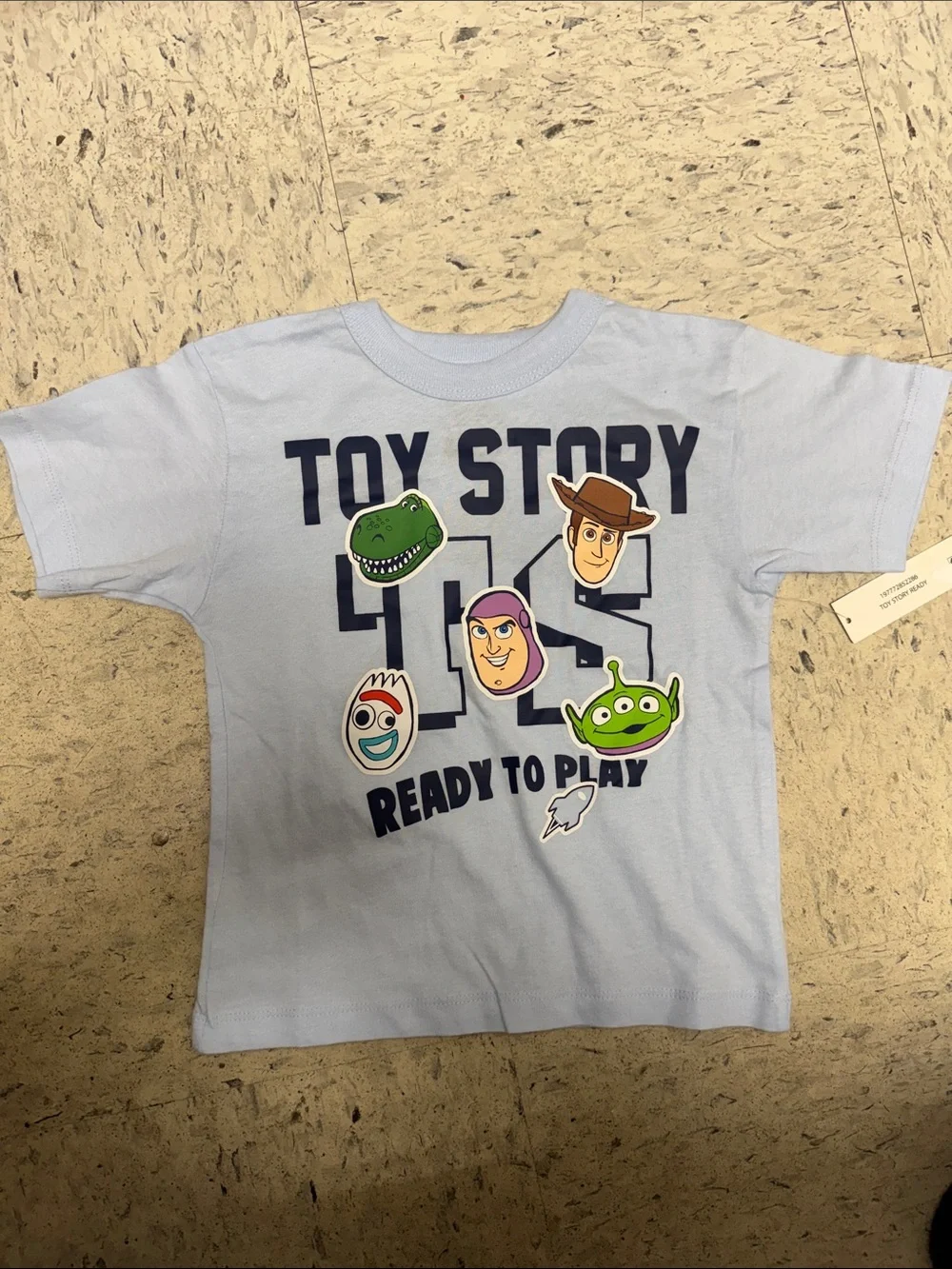 Disney Light Blue Toy Story 'Ready‎ to Play' Graphic Tee with Character Patches